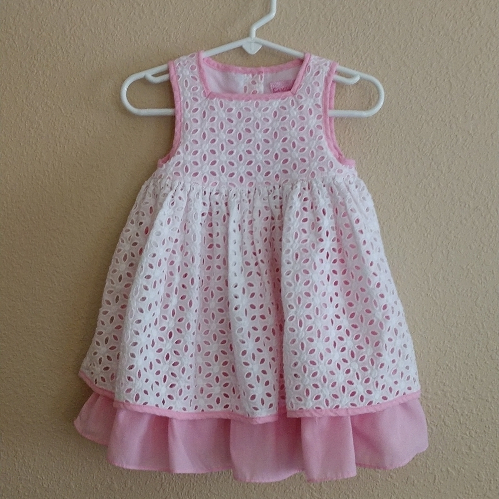 Camilla White Eyelet Baby Girl Dress Sz 12M